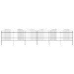 vidaXL Gard de grădină cu vârf tip suliță din oțel 1070x175 cm, negru vidaXL Gard de grădină cu vârf tip suliță din oțel 1070x175 cm, negru