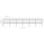 vidaXL Gard de grădină cu vârf tip suliță din oțel 1070x175 cm, negru vidaXL Gard de grădină cu vârf tip suliță din oțel 1070x175 cm, negru