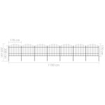 vidaXL Gard de grădină cu vârf tip suliță din oțel 1248x175 cm, negru vidaXL Gard de grădină cu vârf tip suliță din oțel 1248x175 cm, negru