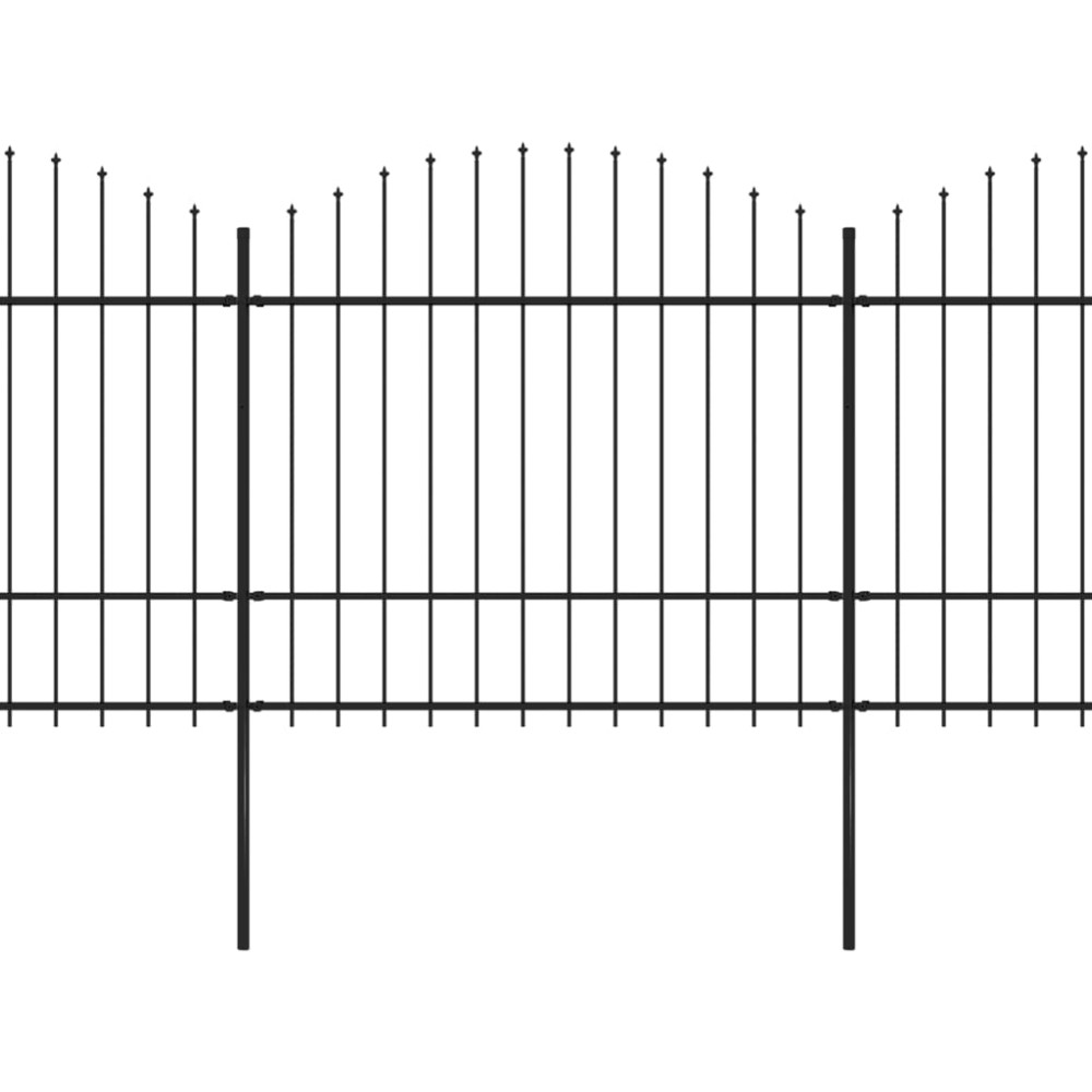 vidaXL Gard de grădină cu vârf tip suliță din oțel 1426x175 cm, negru