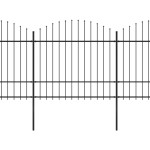 vidaXL Gard de grădină cu vârf tip suliță din oțel 1426x175 cm, negru vidaXL Gard de grădină cu vârf tip suliță din oțel 1426x175 cm, negru