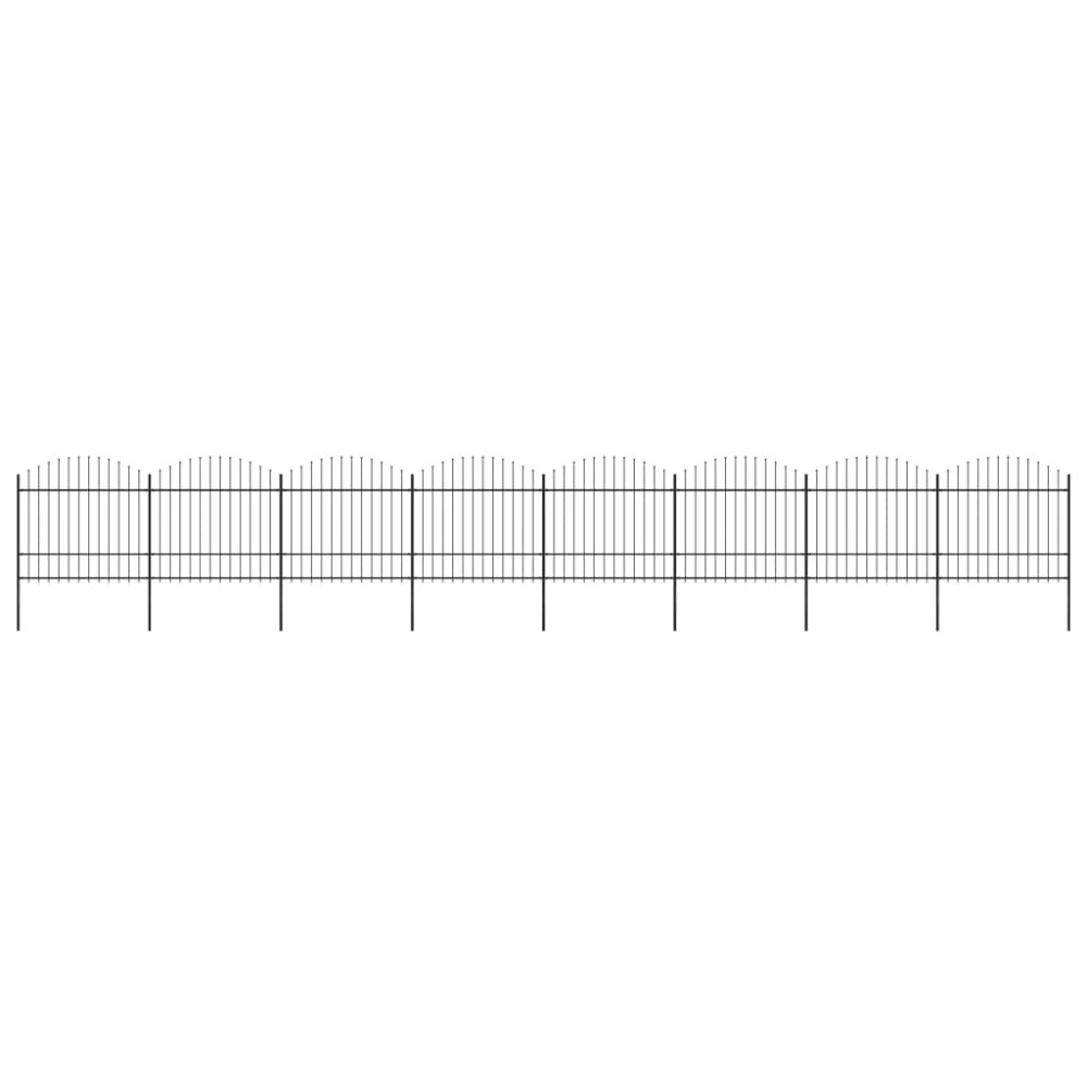 vidaXL Gard de grădină cu vârf tip suliță din oțel 1426x175 cm, negru