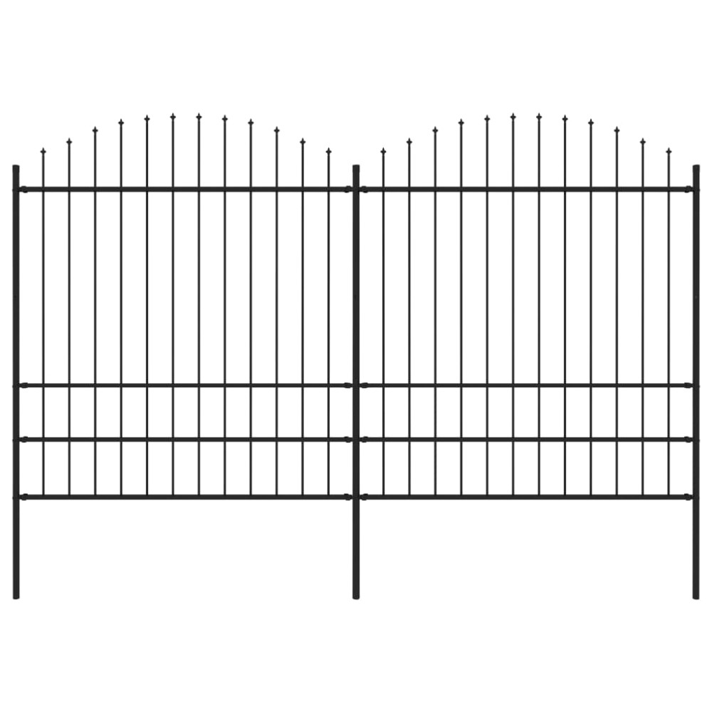 vidaXL Gard de grădină cu vârf tip suliță din oțel, 359x200 cm, negru