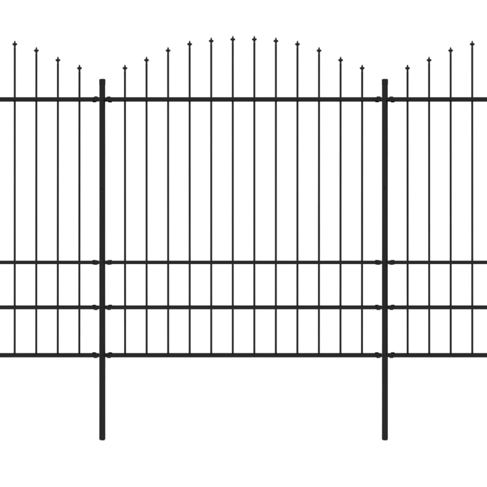 vidaXL Gard de grădină cu vârf tip suliță din oțel 537x200 cm, negru
