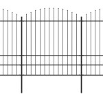 vidaXL Gard de grădină cu vârf tip suliță din oțel 537x200 cm, negru