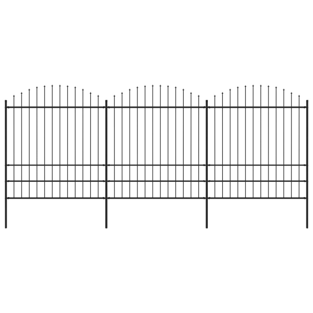 vidaXL Gard de grădină cu vârf tip suliță din oțel 537x200 cm, negru