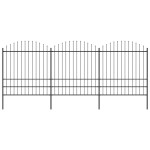 vidaXL Gard de grădină cu vârf tip suliță din oțel 537x200 cm, negru