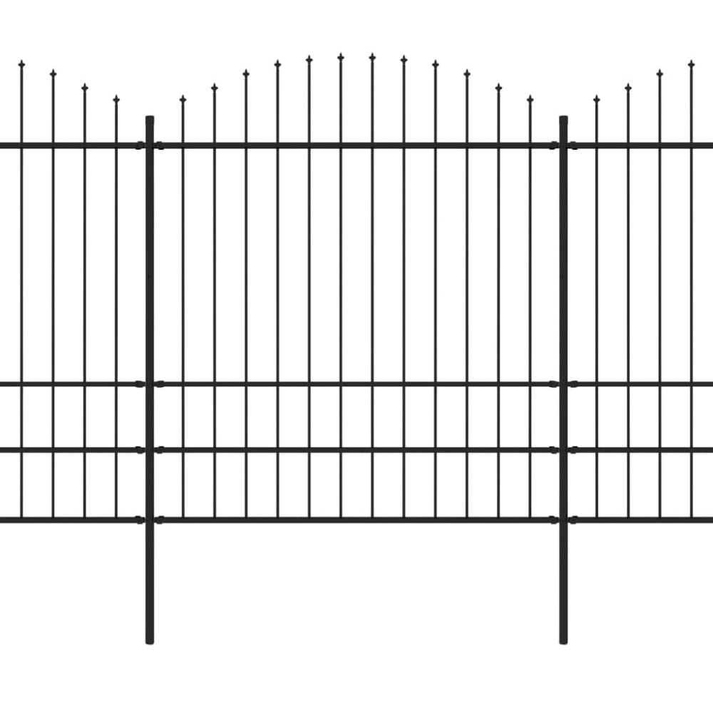 vidaXL Gard de grădină cu vârf tip suliță din oțel 714,5x200 cm, negru