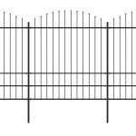 vidaXL Gard de grădină cu vârf tip suliță din oțel 714,5x200 cm, negru