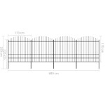 vidaXL Gard de grădină cu vârf tip suliță din oțel 714,5x200 cm, negru