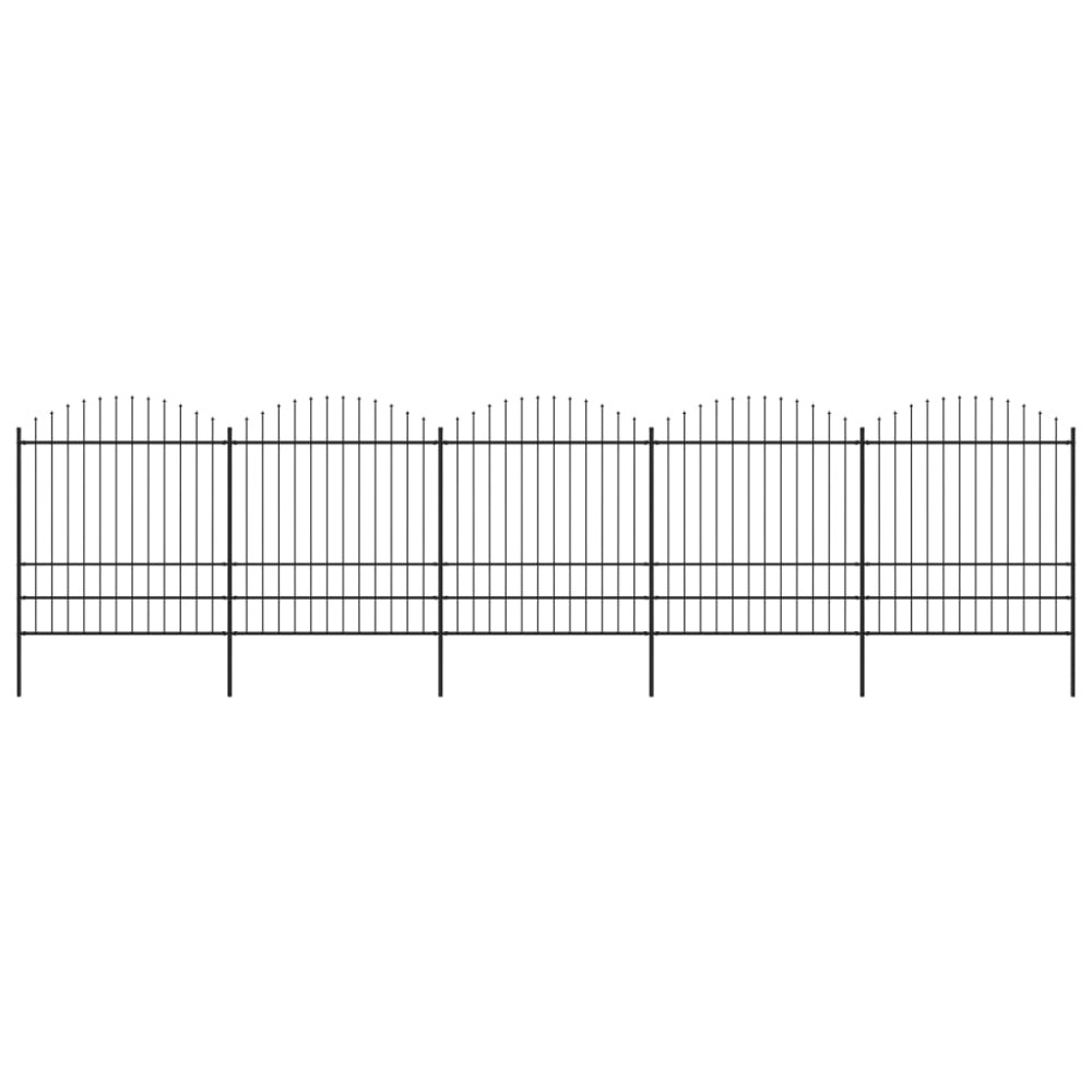 vidaXL Gard de grădină cu vârf tip suliță din oțel 892,5x200 cm, negru