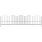 vidaXL Gard de grădină cu vârf tip suliță din oțel 892,5x200 cm, negru vidaXL Gard de grădină cu vârf tip suliță din oțel 892,5x200 cm, negru