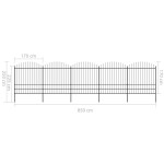 vidaXL Gard de grădină cu vârf tip suliță din oțel 892,5x200 cm, negru vidaXL Gard de grădină cu vârf tip suliță din oțel 892,5x200 cm, negru