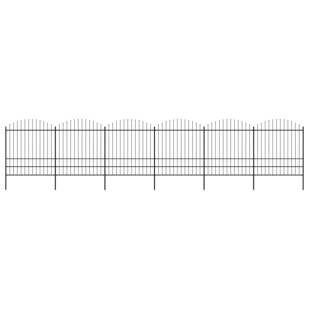 vidaXL Gard de grădină cu vârf tip suliță din oțel 1070x200 cm, negru