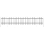 vidaXL Gard de grădină cu vârf tip suliță din oțel 1070x200 cm, negru vidaXL Gard de grădină cu vârf tip suliță din oțel 1070x200 cm, negru