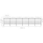 vidaXL Gard de grădină cu vârf tip suliță din oțel 1070x200 cm, negru vidaXL Gard de grădină cu vârf tip suliță din oțel 1070x200 cm, negru