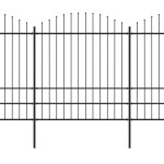 vidaXL Gard de grădină cu vârf tip suliță din oțel 1248x200 cm, negru