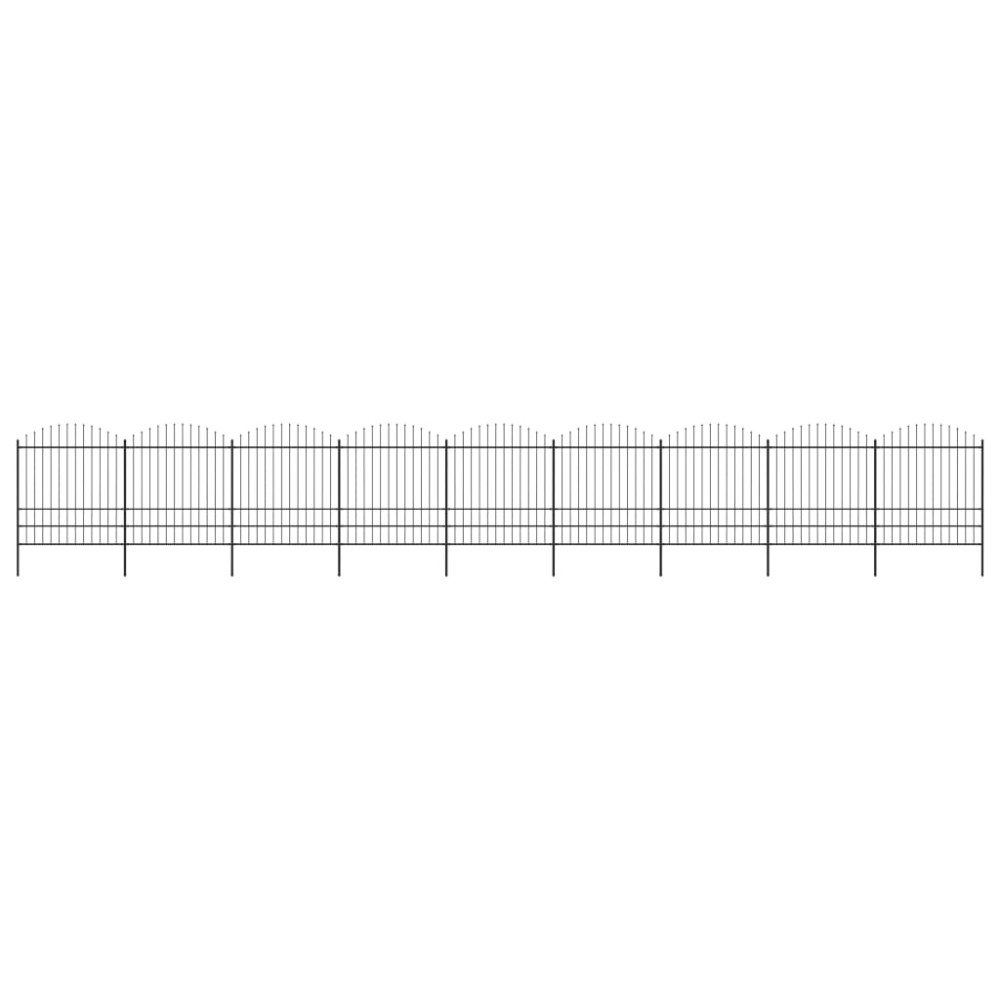 vidaXL Gard de grădină cu vârf tip suliță din oțel 1603,5x200 cm, negru