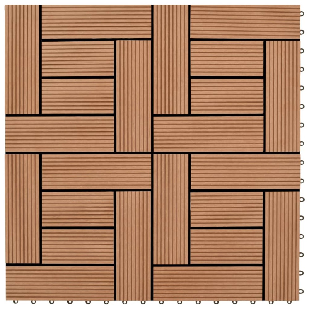 vidaXL Plăci de pardoseală, 22 buc., maro, 30 x 30 cm, WPC, 2 mp