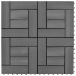 vidaXL Plăci de pardoseală, 22 buc., gri, 30 x 30 cm, WPC, 2 mp vidaXL Plăci de pardoseală, 22 buc., gri, 30 x 30 cm, WPC, 2 mp