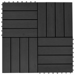 vidaXL Plăci de pardoseală, 22 buc., negru, 30 x 30 cm, WPC, 2 mp vidaXL Plăci de pardoseală, 22 buc., negru, 30 x 30 cm, WPC, 2 mp