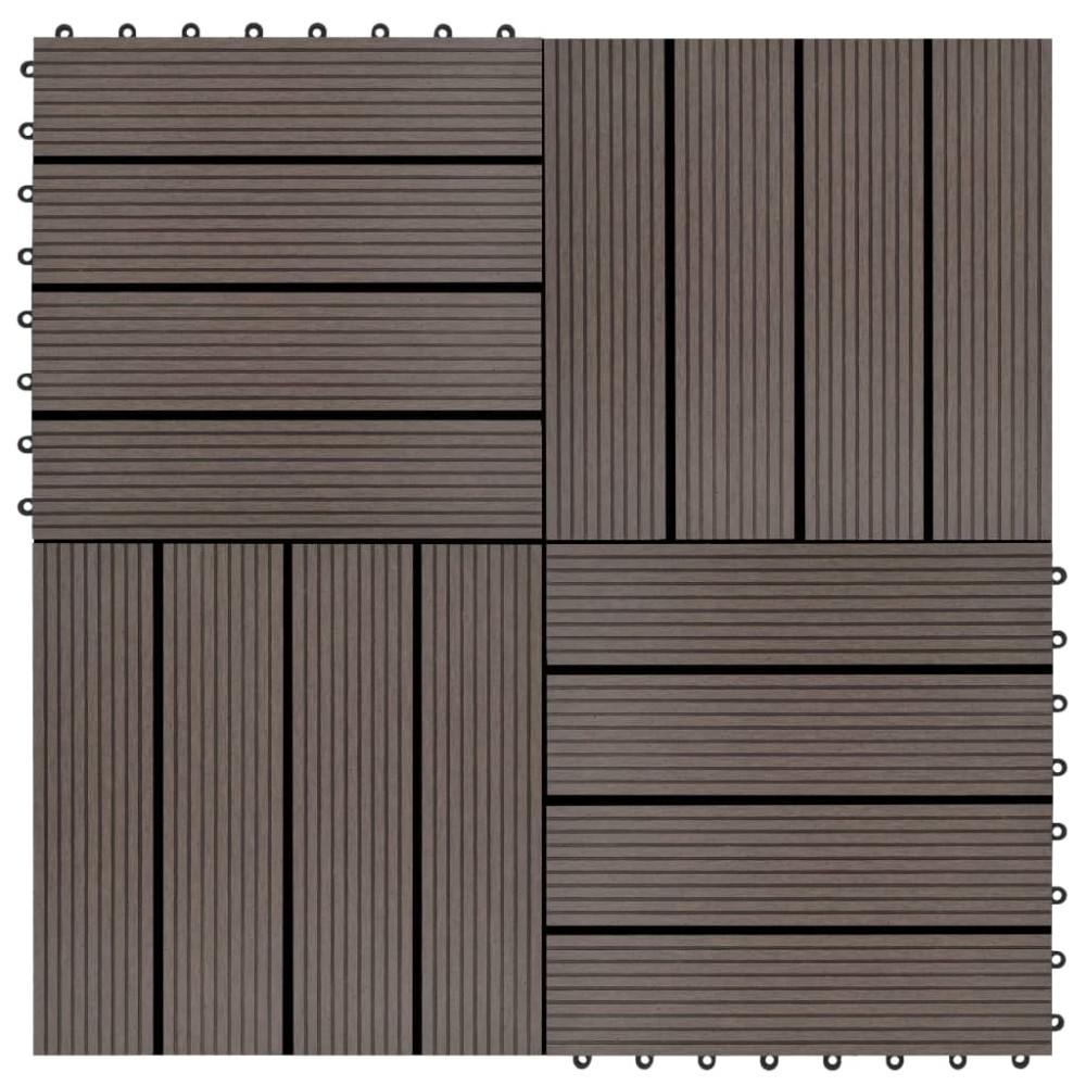 vidaXL Plăci de pardoseală, 22 buc., maro închis, 30x30 cm, WPC, 2 mp