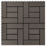 vidaXL Plăci de pardoseală, 22 buc., maro închis, 30x30 cm, WPC, 2 mp vidaXL Plăci de pardoseală, 22 buc., maro închis, 30x30 cm, WPC, 2 mp