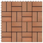 vidaXL Plăci de pardoseală, 22 buc., culoare tec, 30x30 cm, WPC, 2 mp vidaXL Plăci de pardoseală, 22 buc., culoare tec, 30x30 cm, WPC, 2 mp