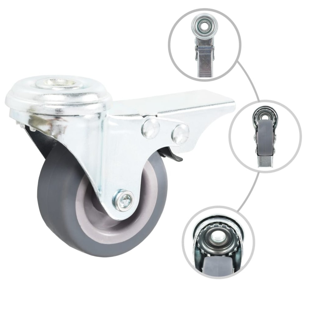 vidaXL Roți pivotante cu gaură pentru șurub, 8 buc., 50 mm
