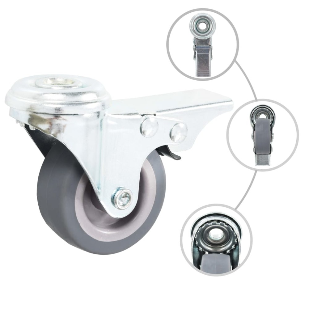vidaXL Roți pivotante cu gaură pentru șurub, 24 buc., 50 mm