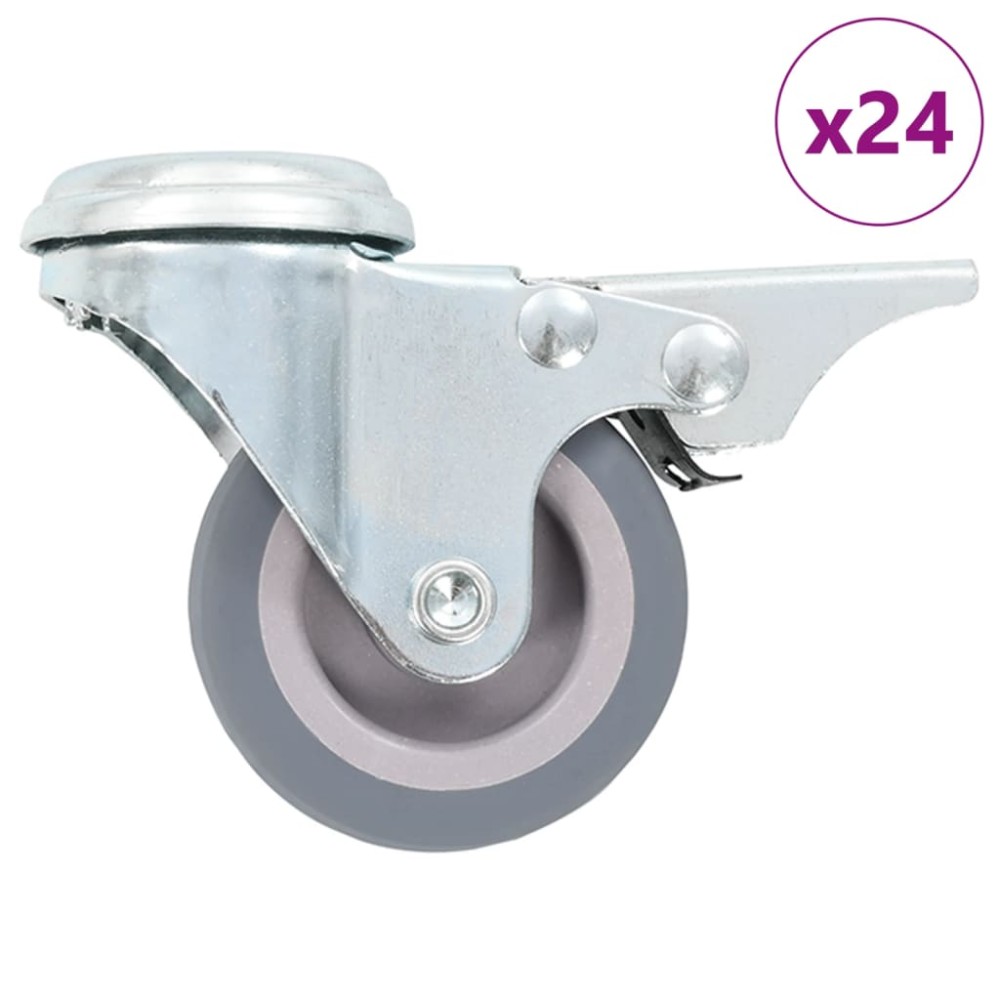 vidaXL Roți pivotante cu gaură pentru șurub, 24 buc., 50 mm