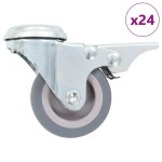 vidaXL Roți pivotante cu gaură pentru șurub, 24 buc., 50 mm vidaXL Roți pivotante cu gaură pentru șurub, 24 buc., 50 mm