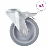vidaXL Roți pivotante cu gaură pentru șurub, 8 buc., 100 mm vidaXL Roți pivotante cu gaură pentru șurub, 8 buc., 100 mm