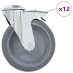 vidaXL Roți pivotante cu gaură pentru șurub, 12 buc., 125 mm vidaXL Roți pivotante cu gaură pentru șurub, 12 buc., 125 mm