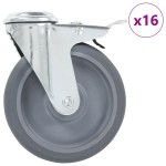 vidaXL Roți pivotante cu gaură pentru șurub, 16 buc., 125 mm vidaXL Roți pivotante cu gaură pentru șurub, 16 buc., 125 mm