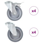 vidaXL Roți pivotante cu gaură pentru șurub, 8 buc., 100 mm vidaXL Roți pivotante cu gaură pentru șurub, 8 buc., 100 mm