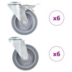 vidaXL Roți pivotante cu gaură pentru șurub, 12 buc., 100 mm vidaXL Roți pivotante cu gaură pentru șurub, 12 buc., 100 mm