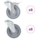 vidaXL Roți pivotante cu gaură pentru șurub, 16 buc., 100 mm