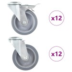 vidaXL Roți pivotante cu gaură pentru șurub, 24 buc., 100 mm vidaXL Roți pivotante cu gaură pentru șurub, 24 buc., 100 mm