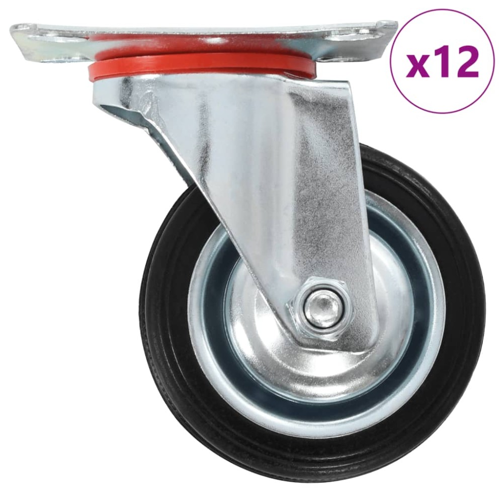 vidaXL Roți pivotante, 12 buc., 75 mm