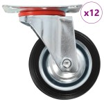 vidaXL Roți pivotante, 12 buc., 75 mm vidaXL Roți pivotante, 12 buc., 75 mm