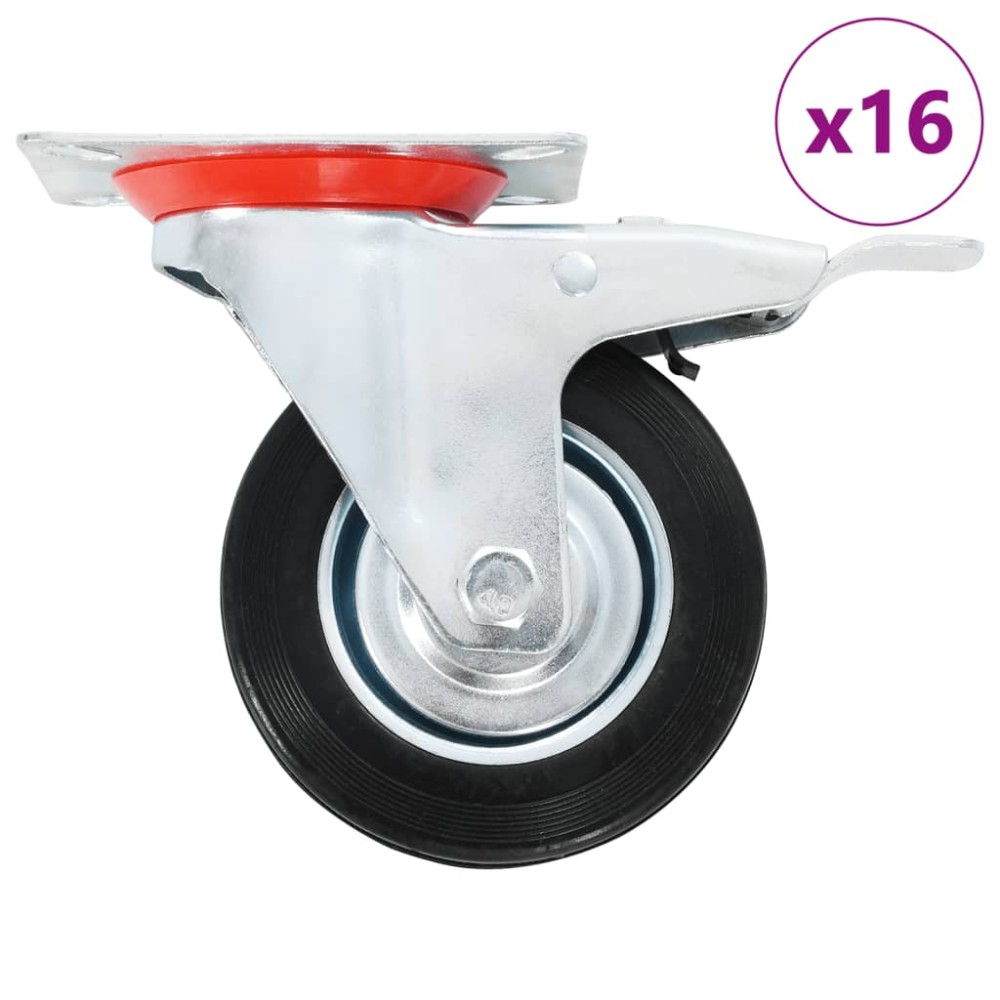 vidaXL Roți pivotante, 16 buc., 100 mm