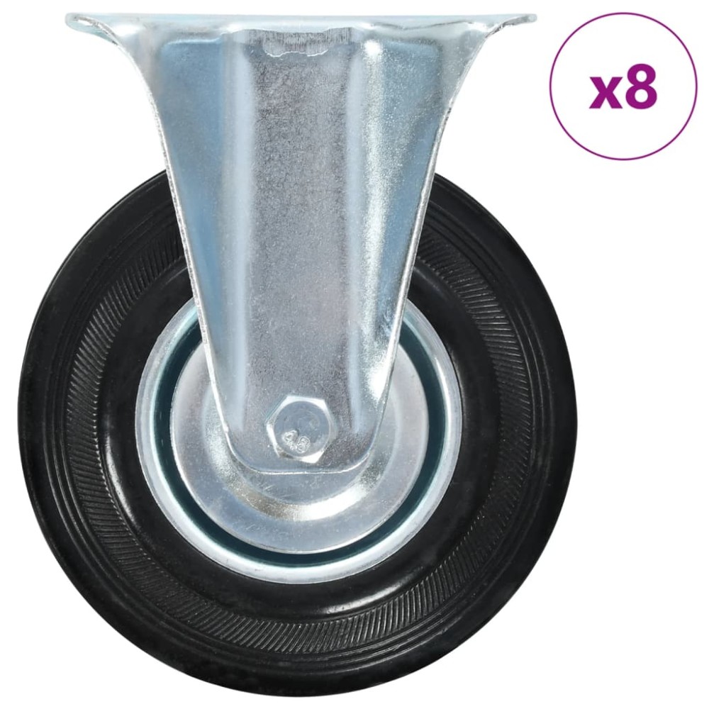 vidaXL Roți fixe, 8 buc., 125 mm