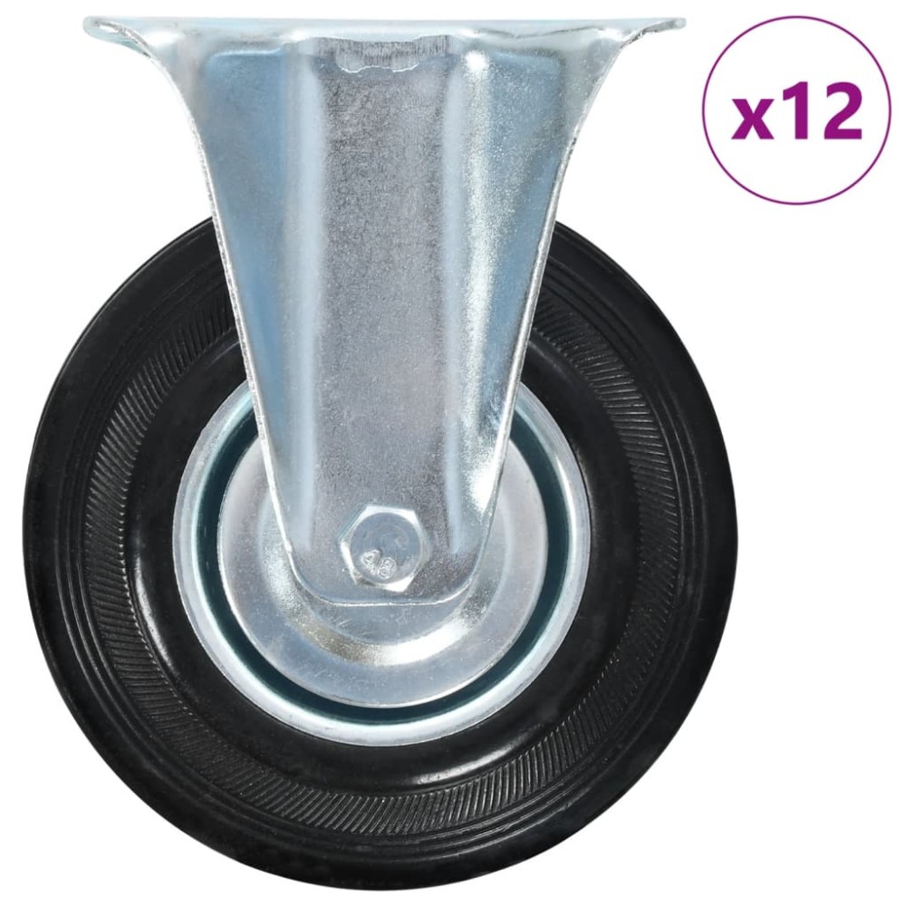 vidaXL Roți fixe, 12 buc., 125 mm