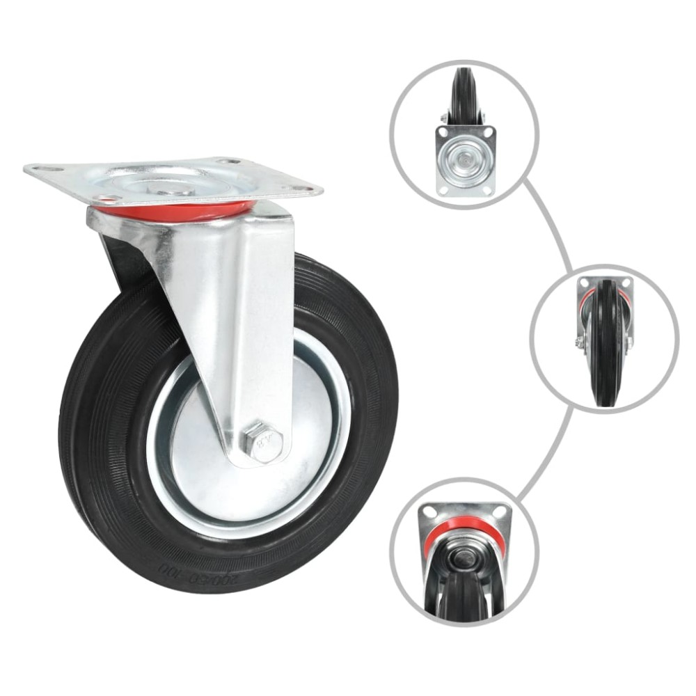 vidaXL Roți pivotante, 8 buc., 200 mm