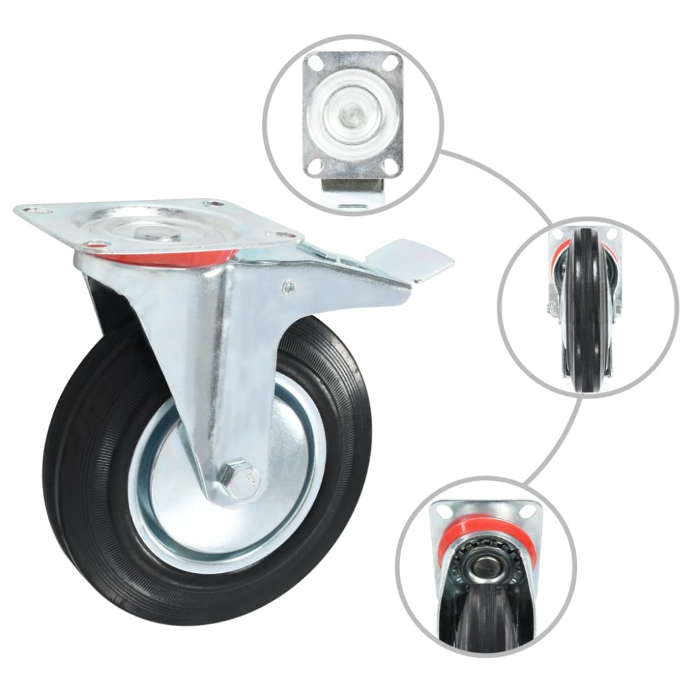 vidaXL Roți pivotante, 16 buc., 200 mm