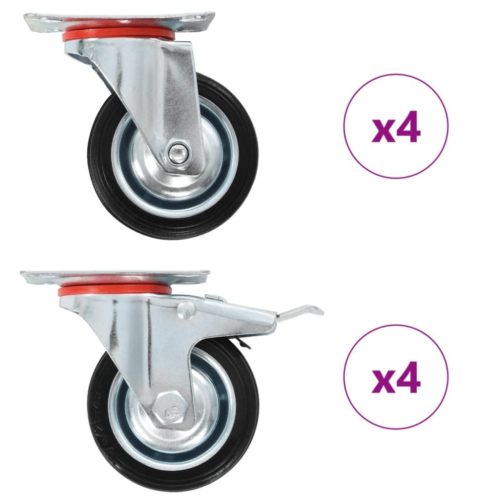 vidaXL Roți pivotante, 8 buc., 75 mm
