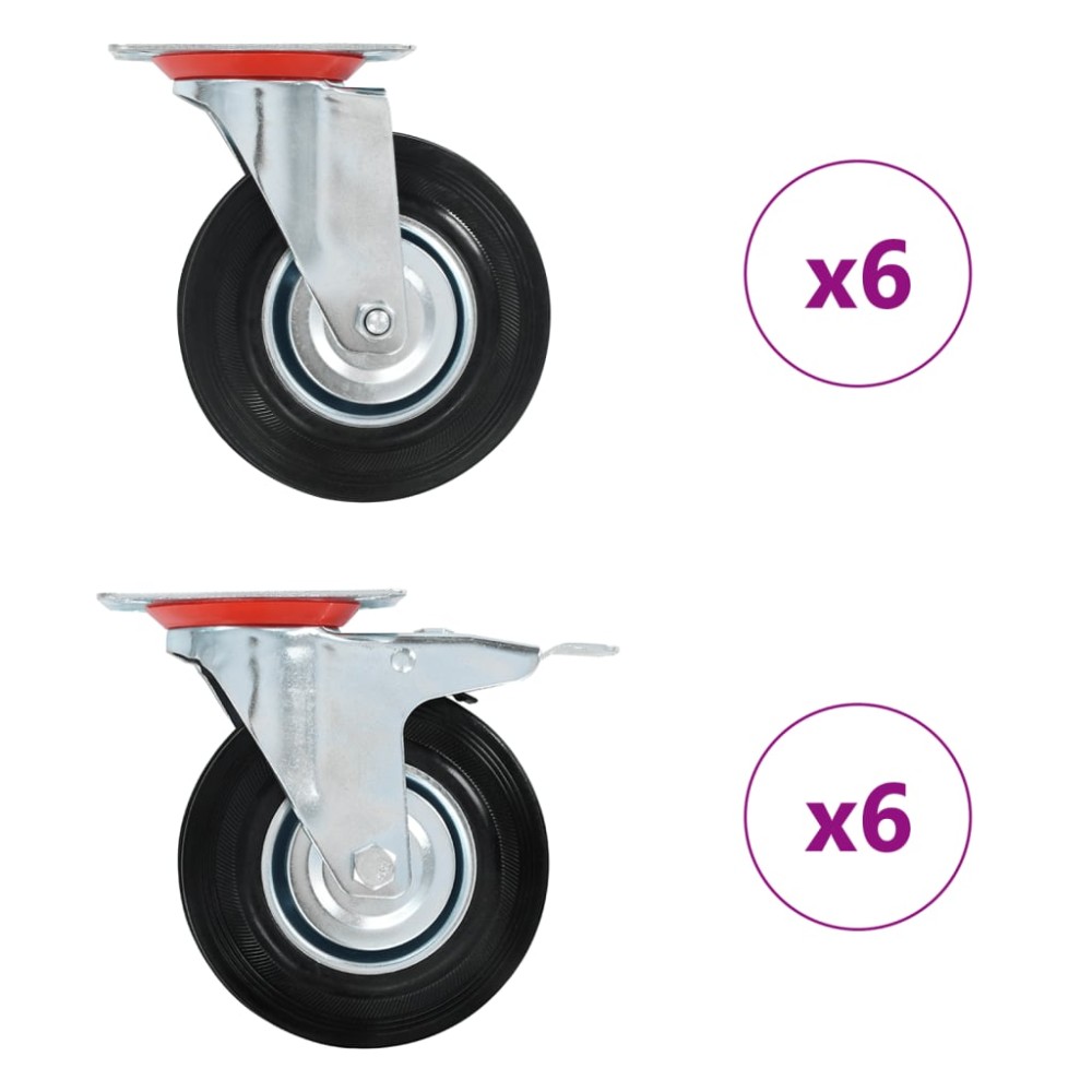 vidaXL Roți pivotante, 12 buc., 125 mm