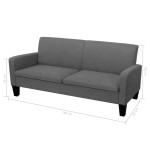vidaXL Set canapea, 2 piese, gri închis, material textil