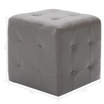 vidaXL Taburet, 2 buc., gri, 30 x 30 x 30 cm, piele ecologică vidaXL Taburet, 2 buc., gri, 30 x 30 x 30 cm, piele ecologică